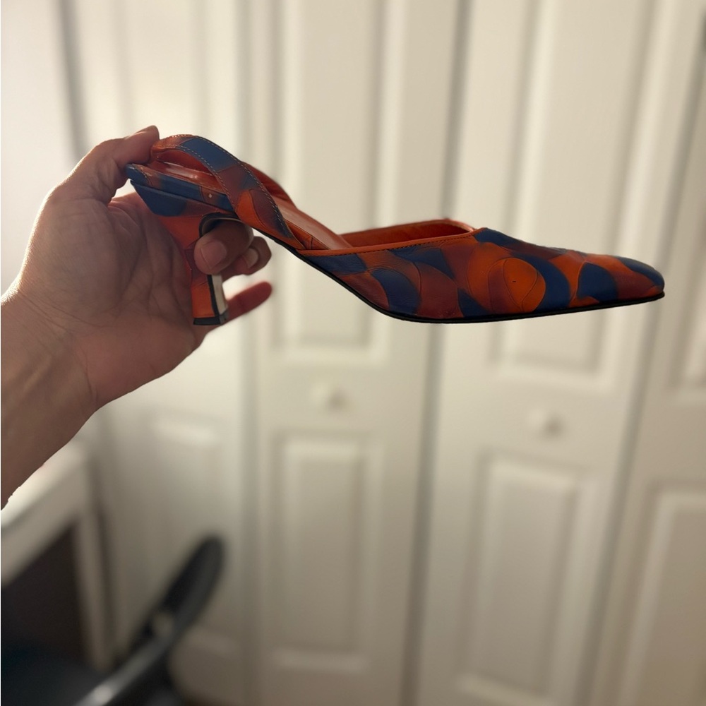 Elegant Orange and Blue Stiletto Heels
